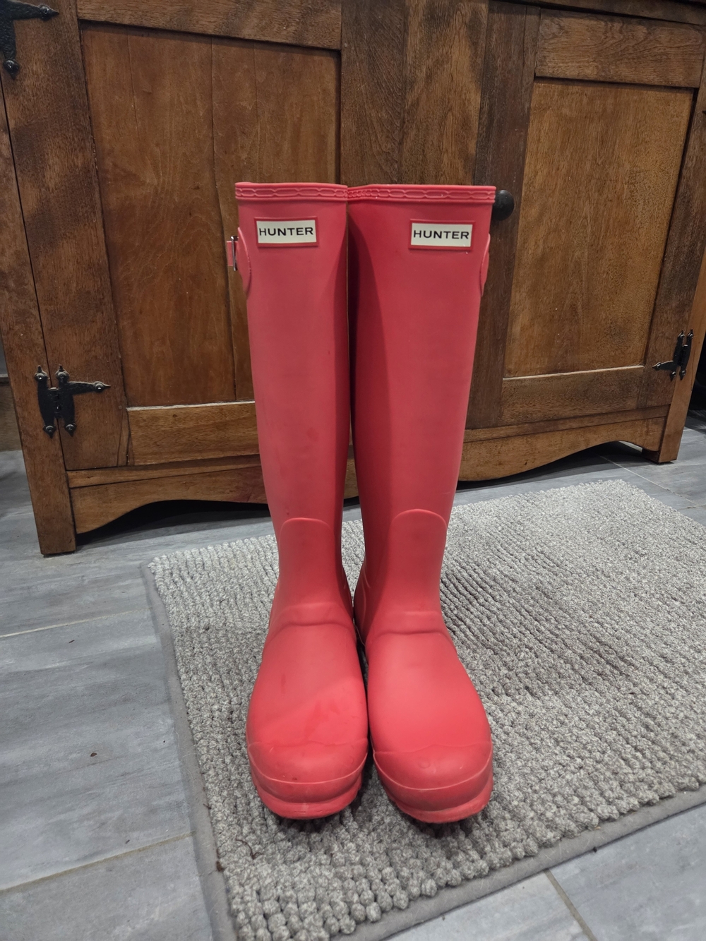 Hunter Original Tall Pink Waterproof Rain Boots Women's US 9.5 Rubber Wellies